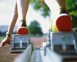 track runner in blocks